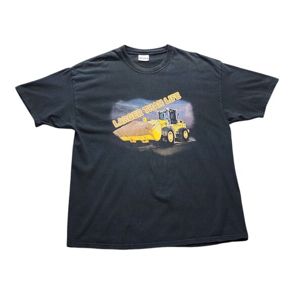 VTG  Cat Caterpillar Loader Larger Than Life T Shirt  Size XL Rare USA Work - Picture 1 of 12
